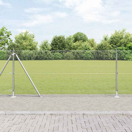 Vidaxl afrasteringspaal zilver 25 x 1 m (25 x 25 mm gaas) staal
