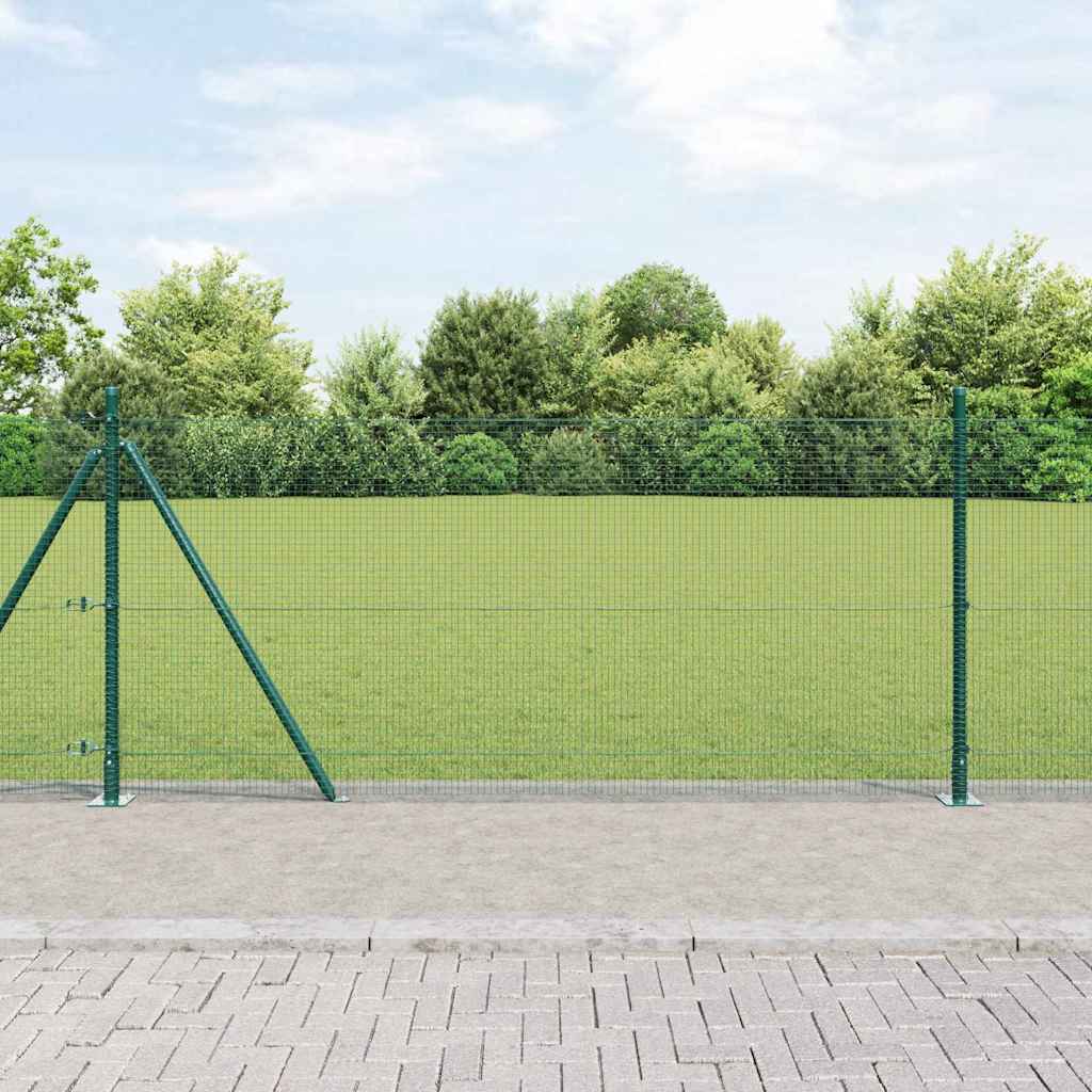 Vidaxl afrasteringspaal groen 25 x 1 m (16 x 16 mm gaas) staal