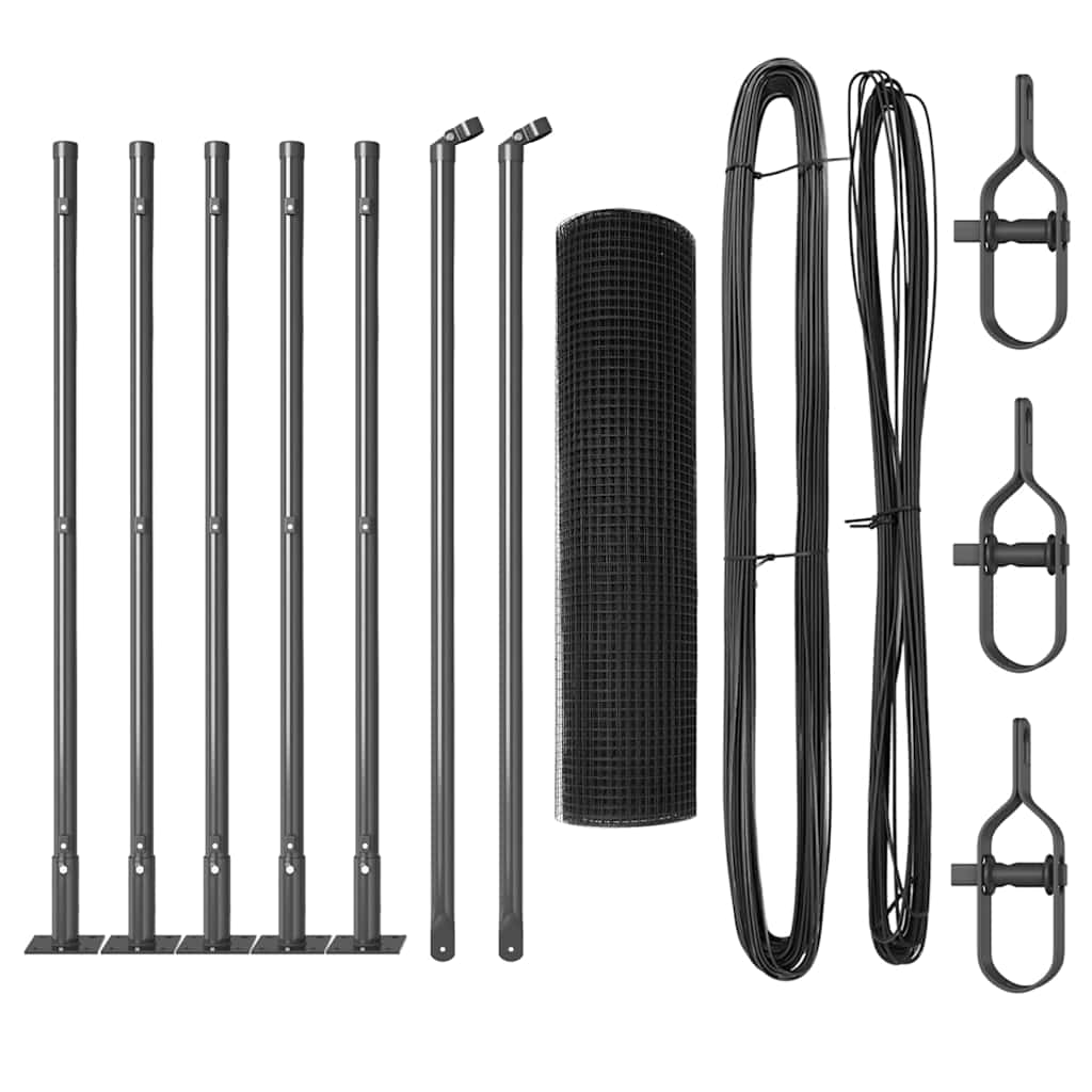 Vidaxl afrasteringspaal grijs 10 x 0,6 m (12 x 12 mm gaas)