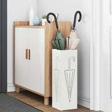 Vidaxl paraplu standaard met opslag wit 15,5 x 15,5 x 49 cm metaal