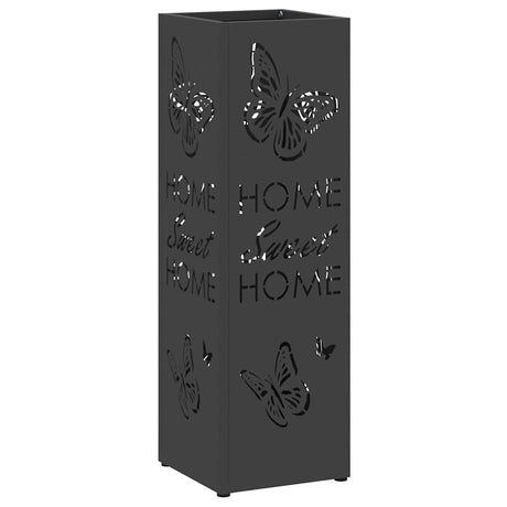 Vidaxl paraplu standaard met opslag zwart 15,5 x 15,5 x 49 cm metaal