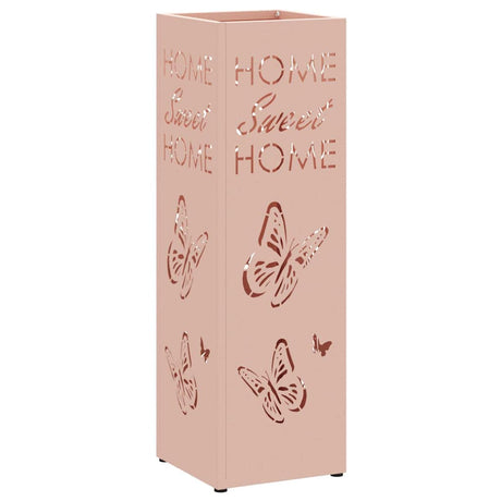 Vidaxl paraplu standaard met opslag roze 15,5 x 15,5 x 49 cm metaal
