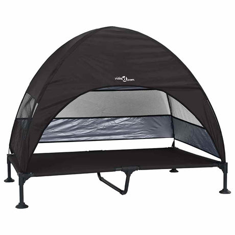 Vidaxl verhoogd hondenbed zwart 127 x 81 x 108 cm stof en staal