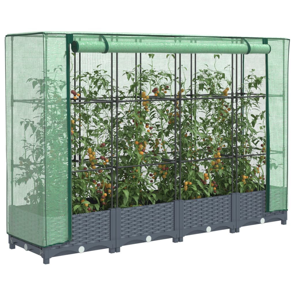 Vidaxl plantenbak verhoogd met kashoes 160x40x123 cm rattanlook