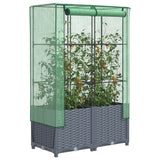 Vidaxl plantenbak verhoogd met kashoes 80x40x138 cm rattanlook