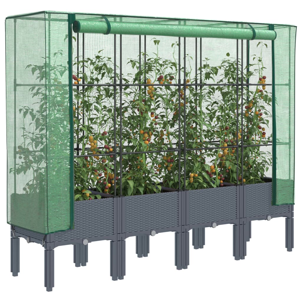 Vidaxl plantenbak verhoogd met kashoes 160x40x140 cm rattanlook