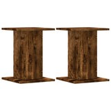 Vidaxl plantenstandaards 2 st 30x30x40 cm bewerkt hout gerookt eiken