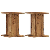 Vidaxl plantenstandaards 2 st 30x30x40 cm bewerkt hout oud houtkleurig