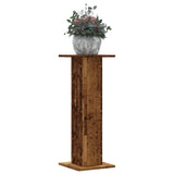 VidaXL Plantenstandaards 2 st 30x30x80 cm bewerkt hout oud houtkleurig