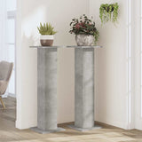 Vidaxl plantenstandaards 2 st 30x30x95 cm bewerkt hout betongrijs