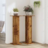 Vidaxl plantenstandaards 2 st 30x30x95 cm bewerkt hout oud houtkleurig