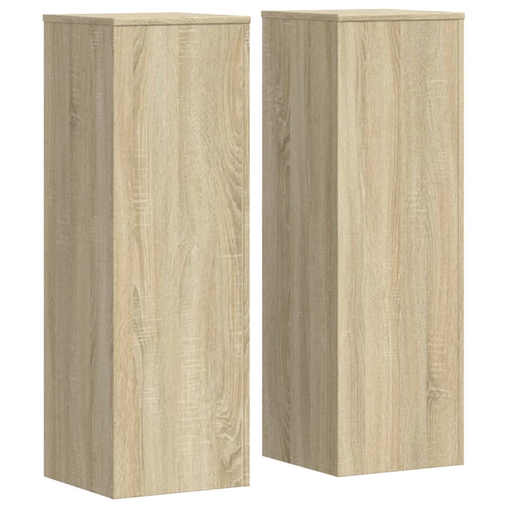 VidaXL Plantenstandaards 2 st 33x33x100 cm bewerkt hout sonoma eiken