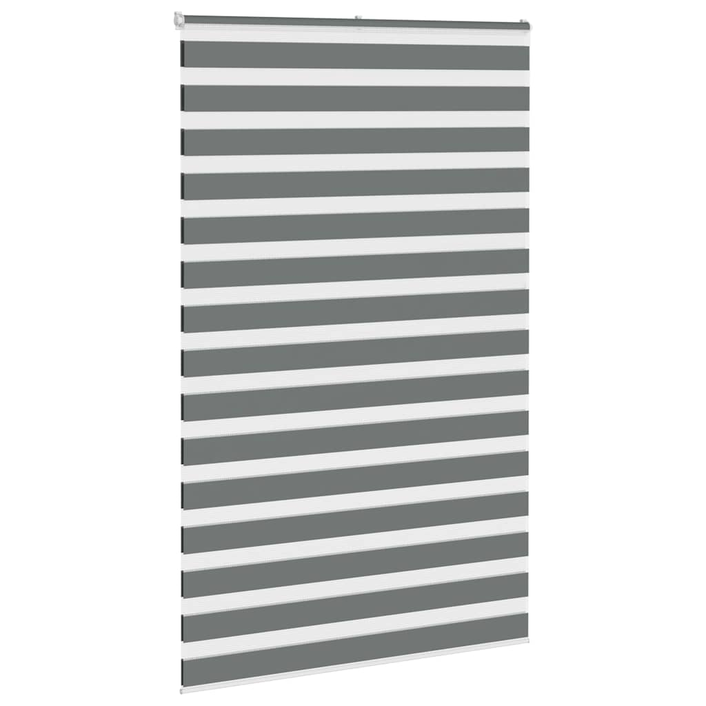 Vidaxl zebra rolgordijn 150x200 cm stofbreedte 145,9 cm donkergrijs