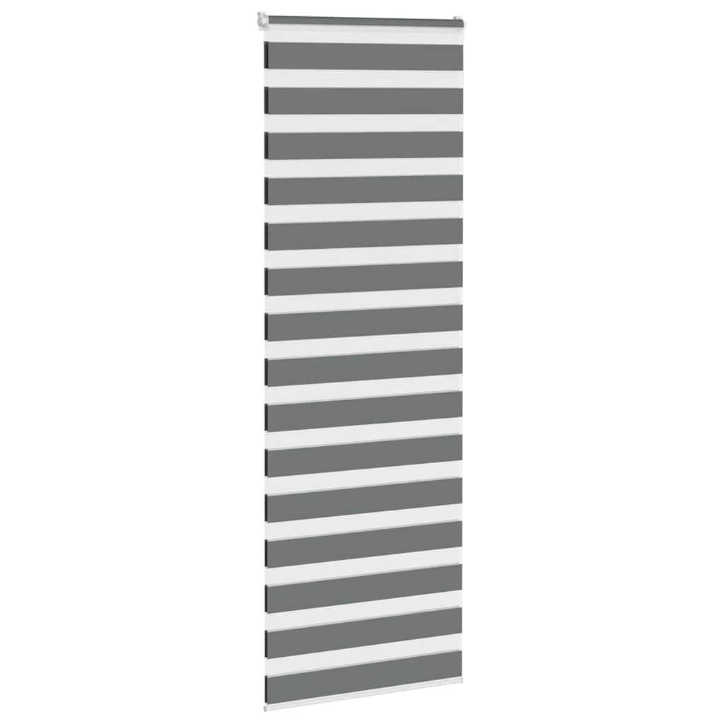 Vidaxl zebra rolgordijn 80x230 cm stofbreedte 75,9 cm donkergrijs