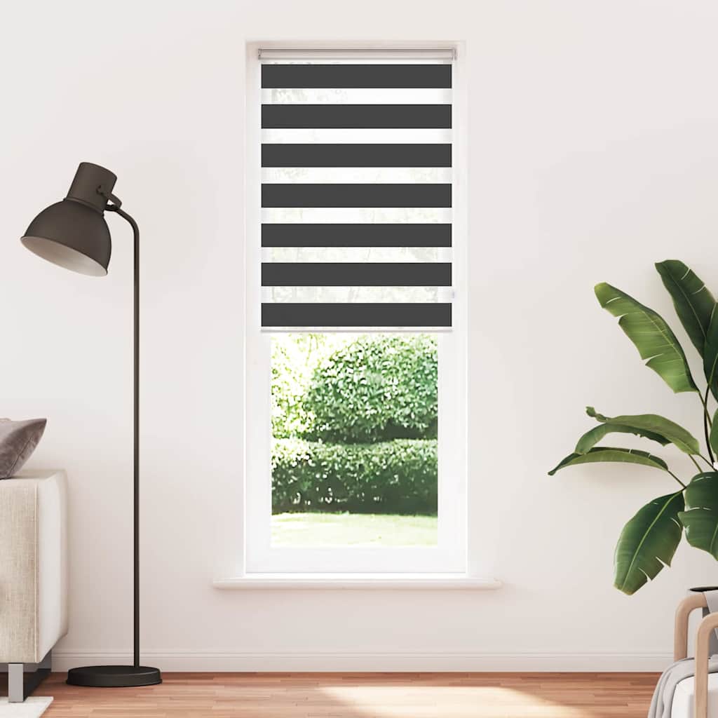 Vidaxl zebra rolgordijn 85x230 cm stofbreedte 80,9 cm zwart