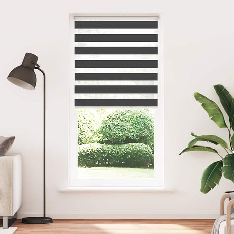 Vidaxl zebra rolgordijn 110x230 cm stofbreedte 105,9 cm zwart