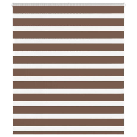 Vidaxl zebra rolgordijn 135x100 cm stofbreedte 130,9cm polyester bruin