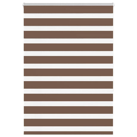 Vidaxl zebra rolgordijn 110x150 cm stofbreedte 105,9cm polyester bruin
