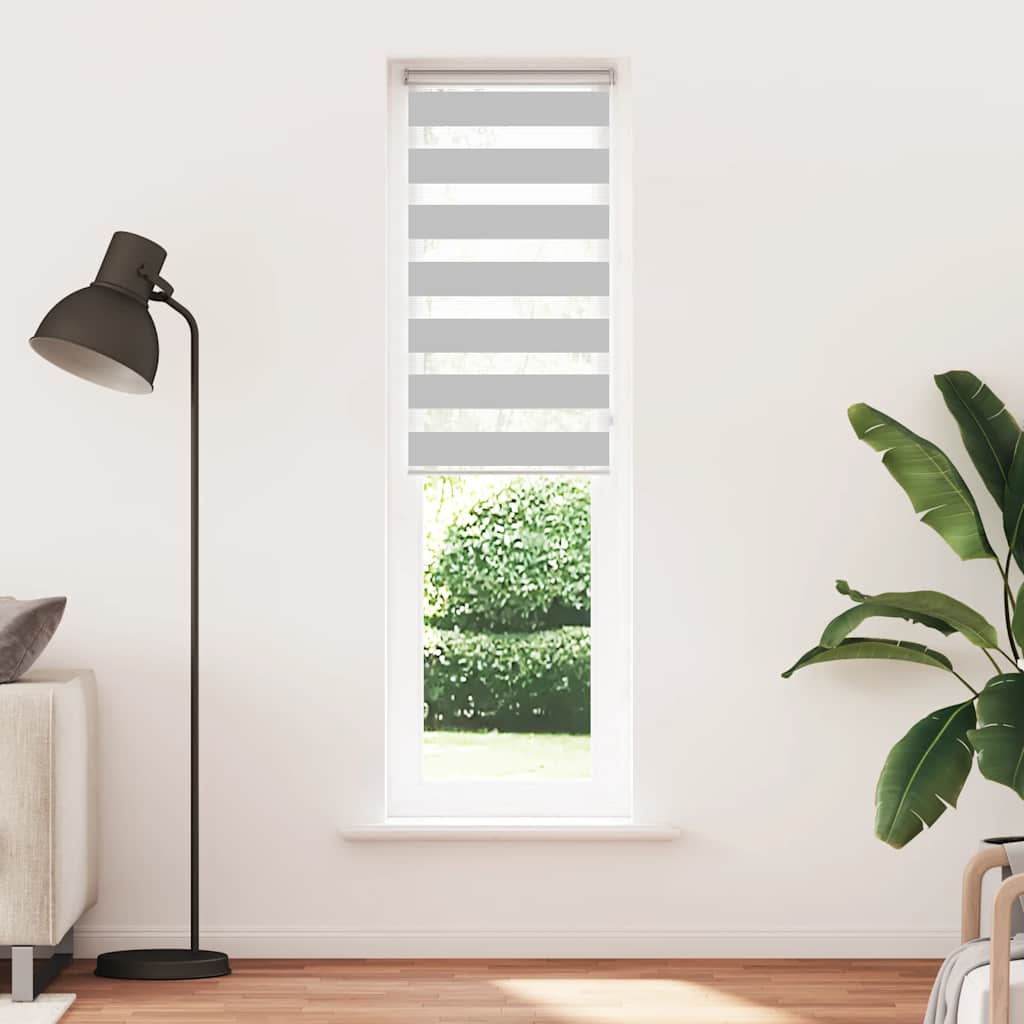 Vidaxl zebra rolgordijn 55x230 cm stofbreedte 50,9 cm lichtgrijs