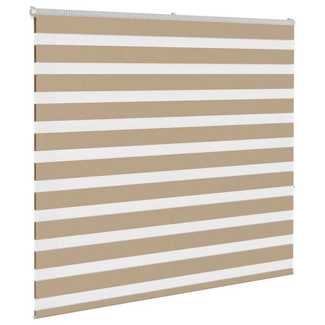 Vidaxl zebra blind 155x150 cm stofbreedte 150,9 cm polyester zandbruin