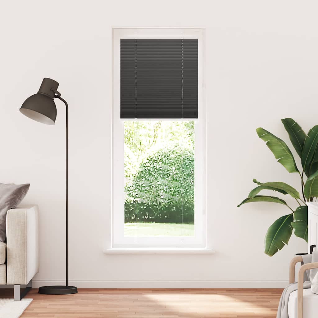 Vidaxl plissé rolgordijn 70x200 cm stofbreedte 69,4 cm polyester zwart