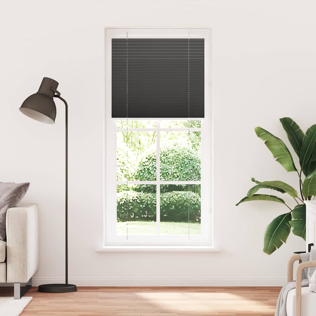 Vidaxl plissé rolgordijn 95x200 cm stofbreedte 94,4 cm polyester zwart