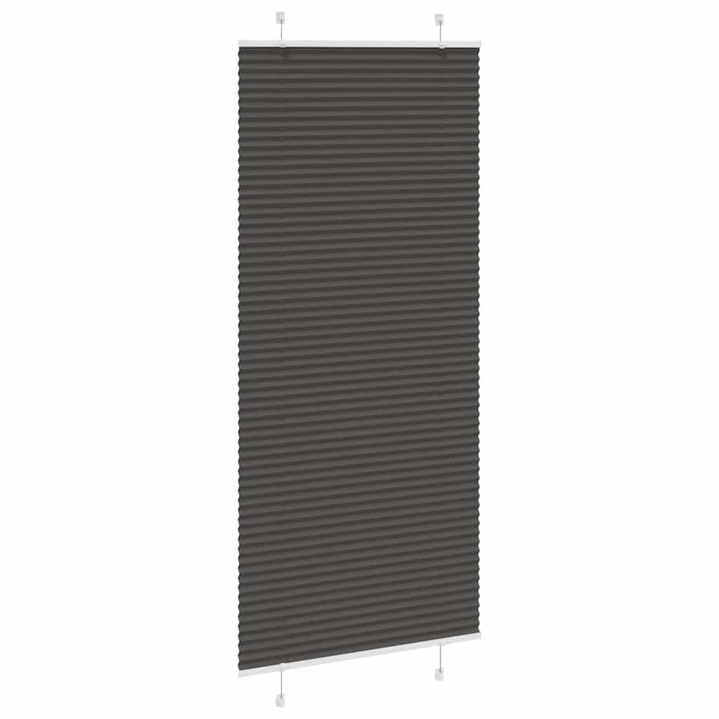 Vidaxl plissé rolgordijn 95x200 cm stofbreedte 94,4 cm polyester zwart