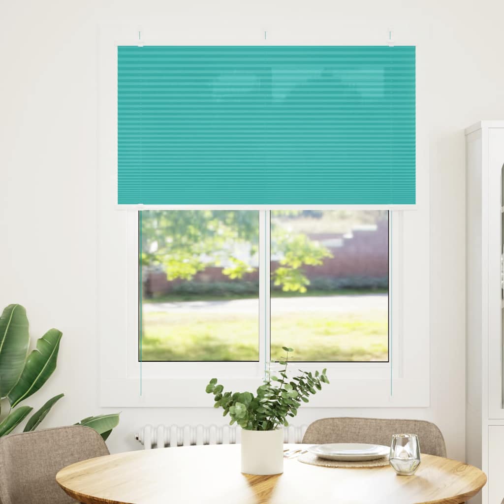 Vidaxl plissé rolgordijn 110x100 cm stofbreedte 109,4cm petrol groen