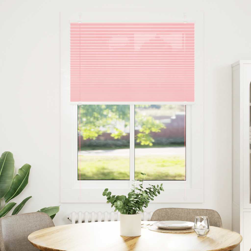 Vidaxl plissé rolgordijn 100x100 cm stofbreedte 99,4cm polyester roze