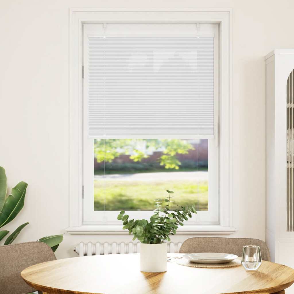 Vidaxl plissé rolgordijn 75x100 cm stofbreedte 74,4 cm polyester wit