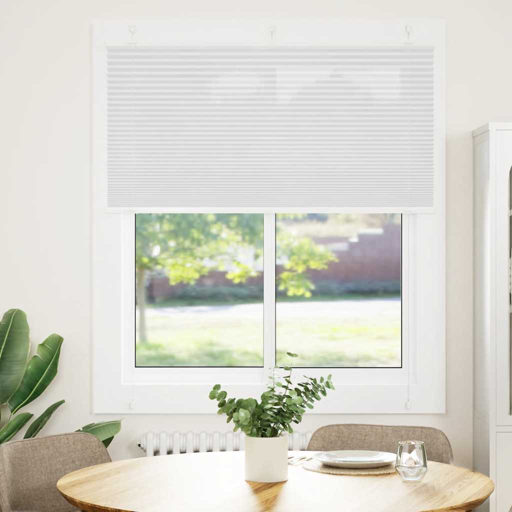 Vidaxl plissé rolgordijn 115x150 cm stofbreedte 114,4cm polyester wit