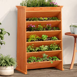 Vidaxl kruidenbak 6-laags 69x40x101,5 cm massief grenenhout wasbruin
