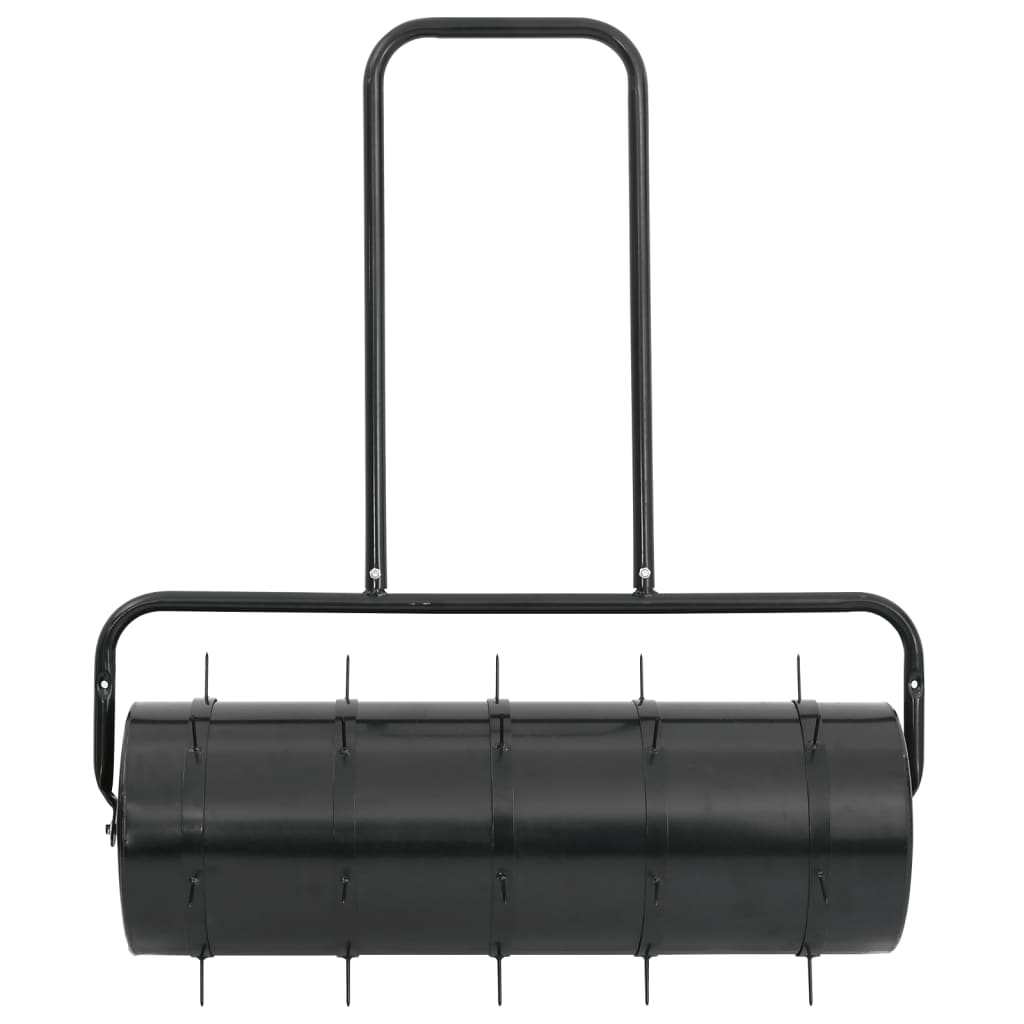 Vidaxl gazonroller trekbaar met beluchtingsklemmen 63 l ijzer en staal zwart