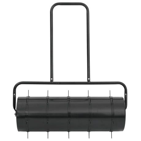 Vidaxl gazonroller trekbaar met beluchtingsklemmen 63 l ijzer en staal zwart