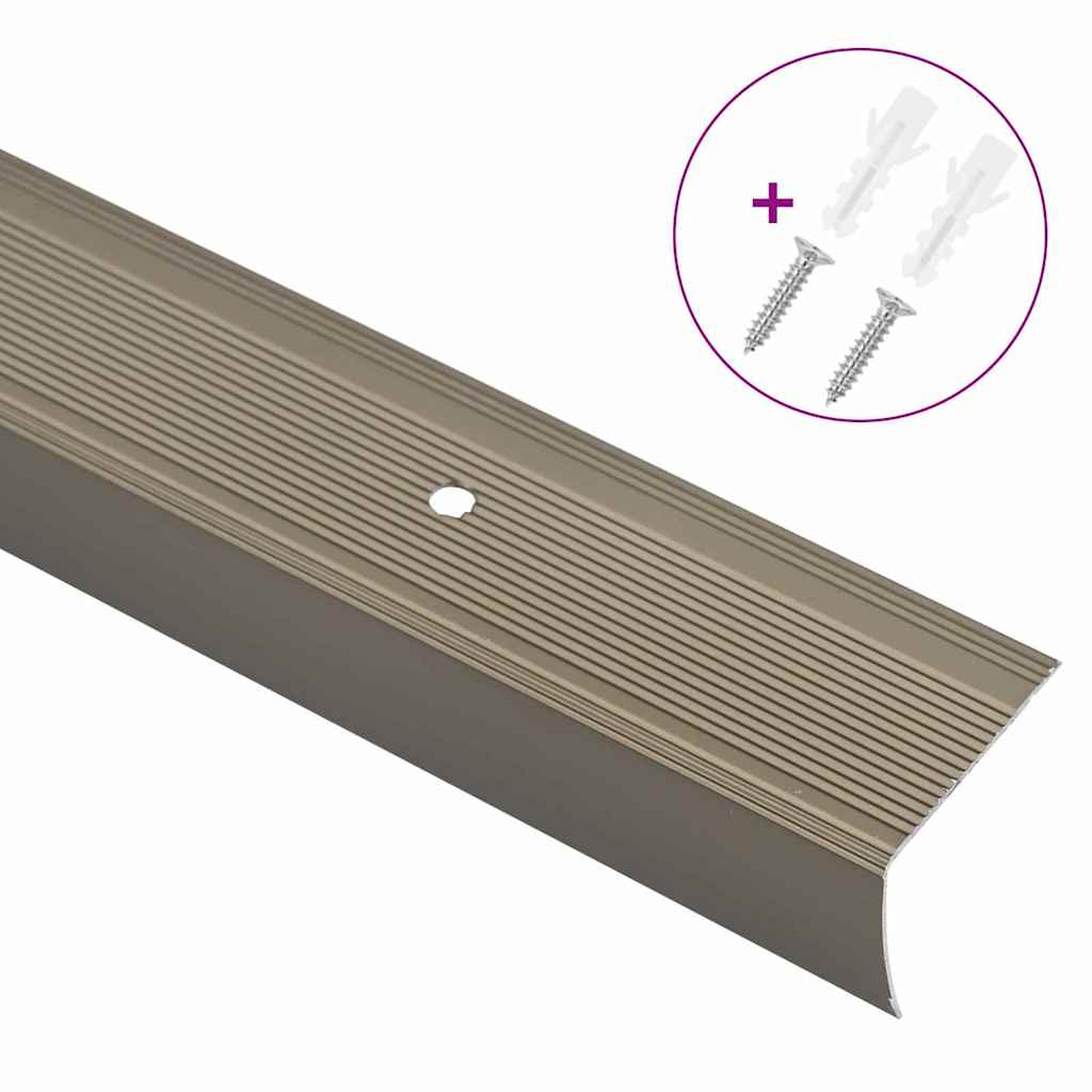 Vidaxl trapprofielen 30 pcs champagne 67 x 3.5 x 3 cm aluminium