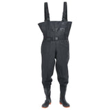 Vidaxl waadpak met laarzen en riem maat 41 zwart