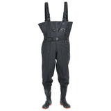 Vidaxl waadpak met laarzen en riem maat 43 zwart
