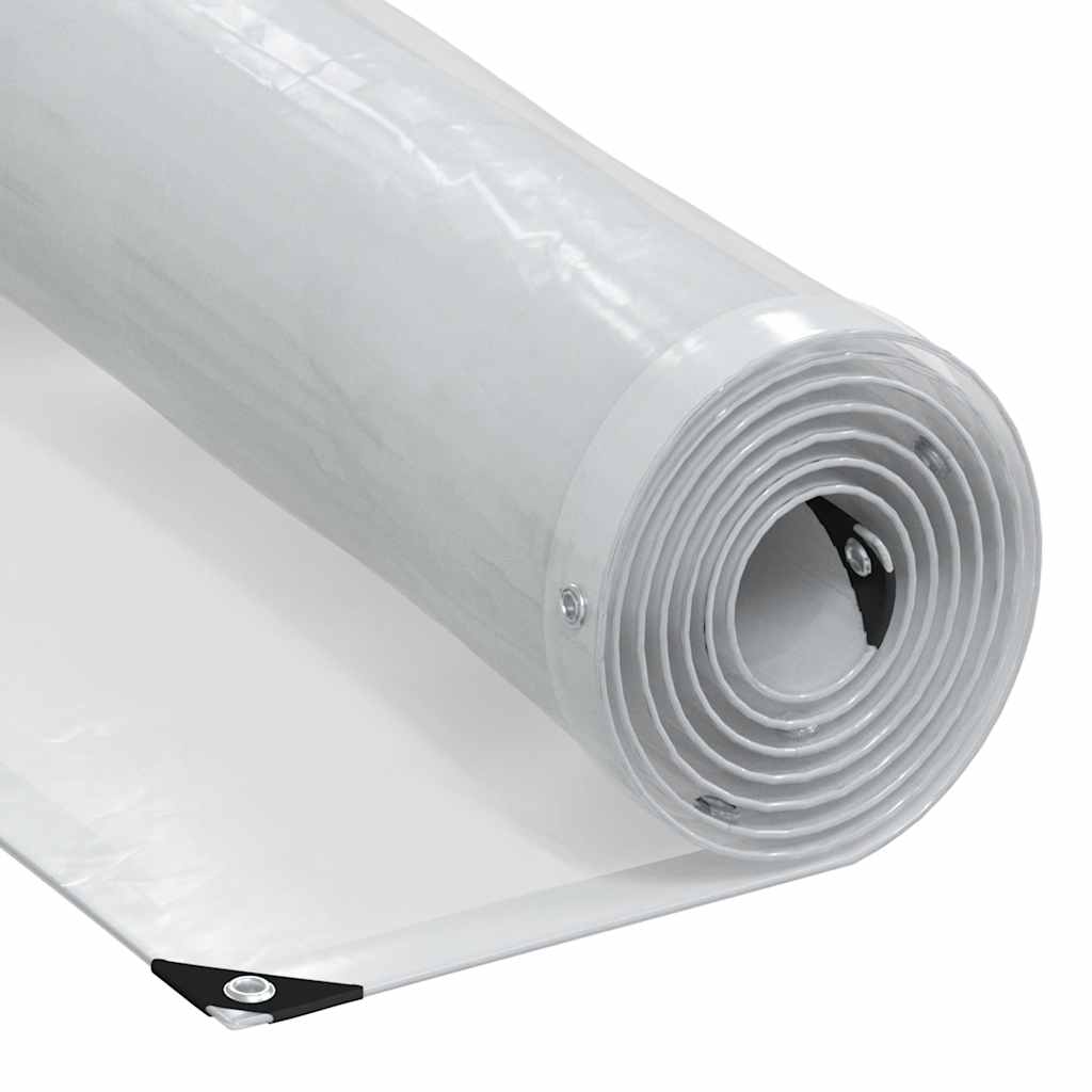 Vidaxl doorzichtig zeildoek met zeilringen 5x12 m polyethyleen