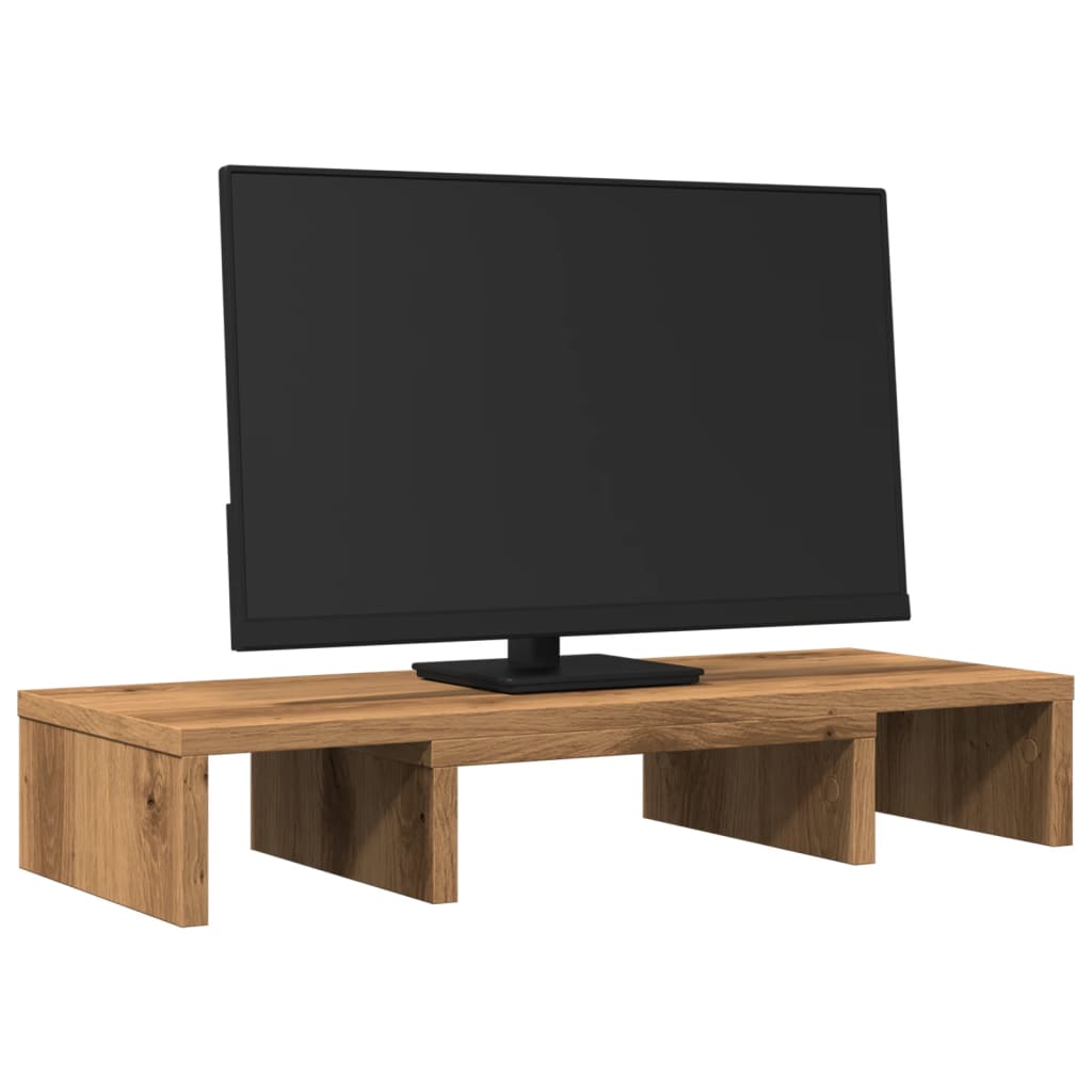 VidaXL Monitorstandaard verstelbaar 60x24x10,5cm hout artisanaal eiken