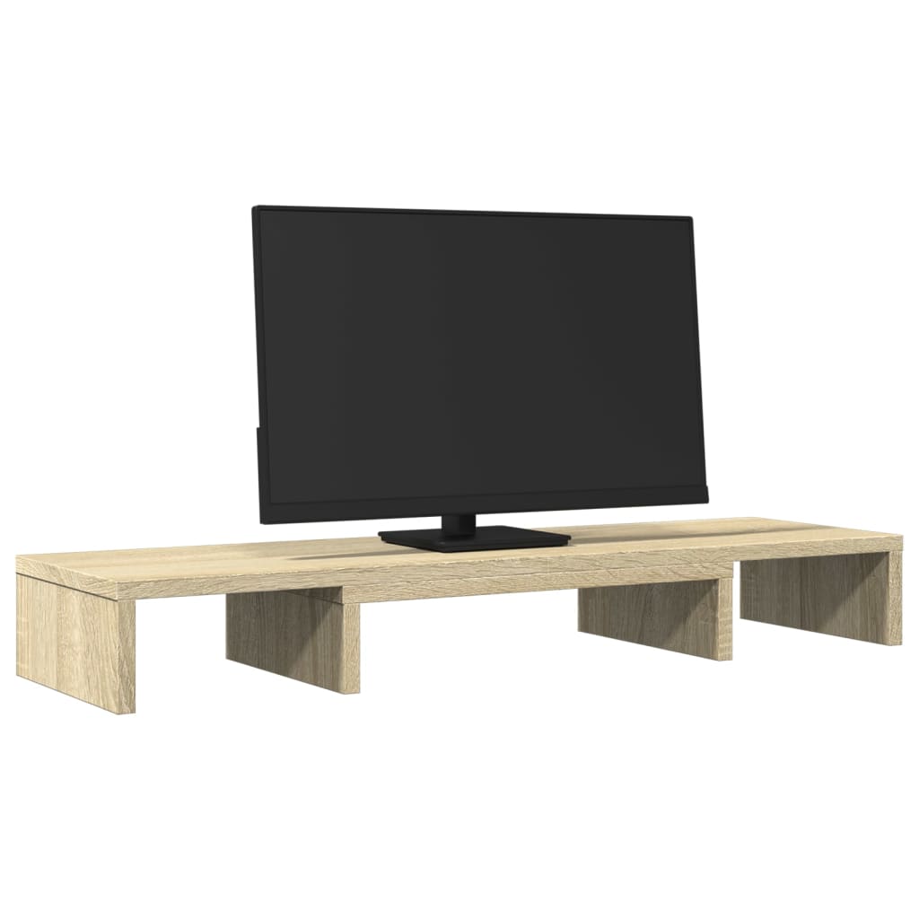 VidaXL Monitorstandaard verstelbaar 80x24x10,5 cm hout sonoma eiken