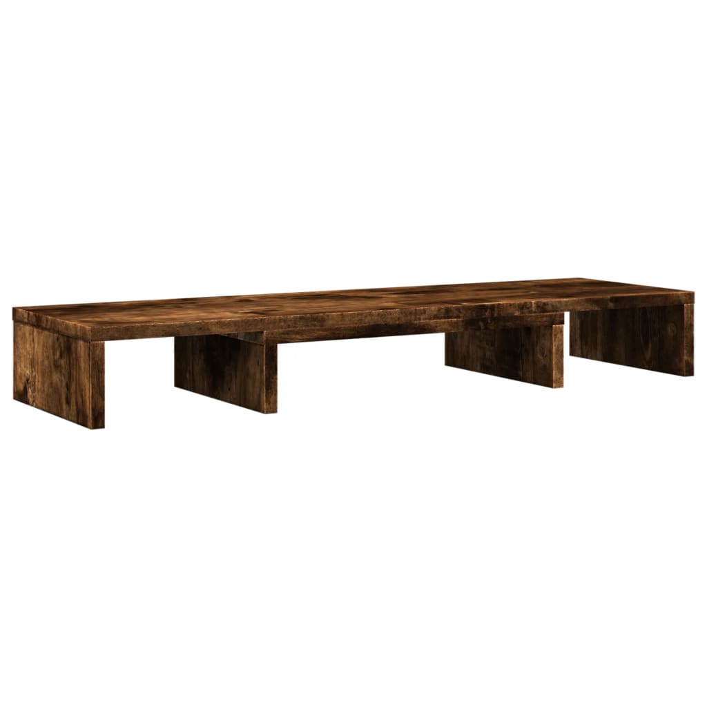 Vidaxl monitorstandaard verstelbaar 80x24x10,5 cm hout gerookt eiken