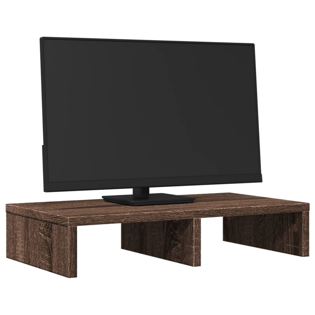 VidaXL Monitorstandaard 50x27x10 cm bewerkt hout bruin eikenkleurig