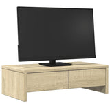 VidaXL Monitorstandaard met lades 50x27x15 cm hout sonoma eikenkleur