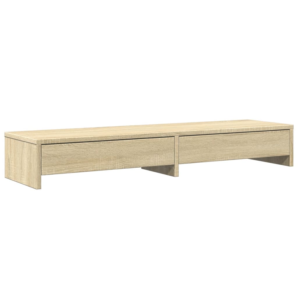 VidaXL Monitorstandaard met lades 100x27x15 cm hout sonoma eikenkleur