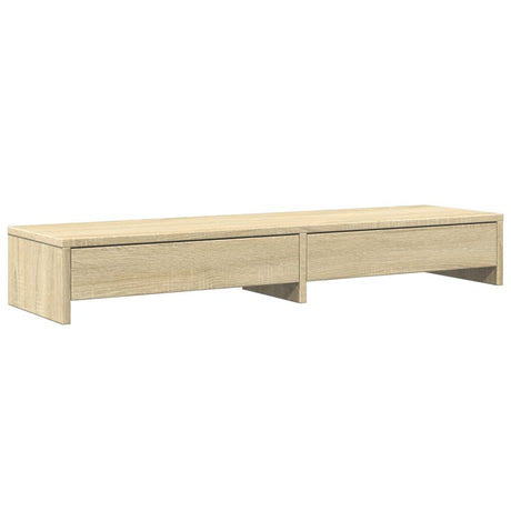 VidaXL Monitorstandaard met lades 100x27x15 cm hout sonoma eikenkleur