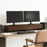 VidaXL Monitorstandaard met lades 100x27x15 cm hout bruin eikenkleur