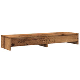 VidaXL Monitorstandaard met lades 100x27x15 cm hout oud houtkleurig