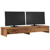 VidaXL Monitorstandaard met lades 100x27x15 cm hout oud houtkleurig