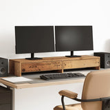 VidaXL Monitorstandaard met lades 100x27x15 cm hout oud houtkleurig