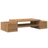 VidaXL Monitorstandaard opbergruimte 70x27x15 cm hout artisanaal eiken